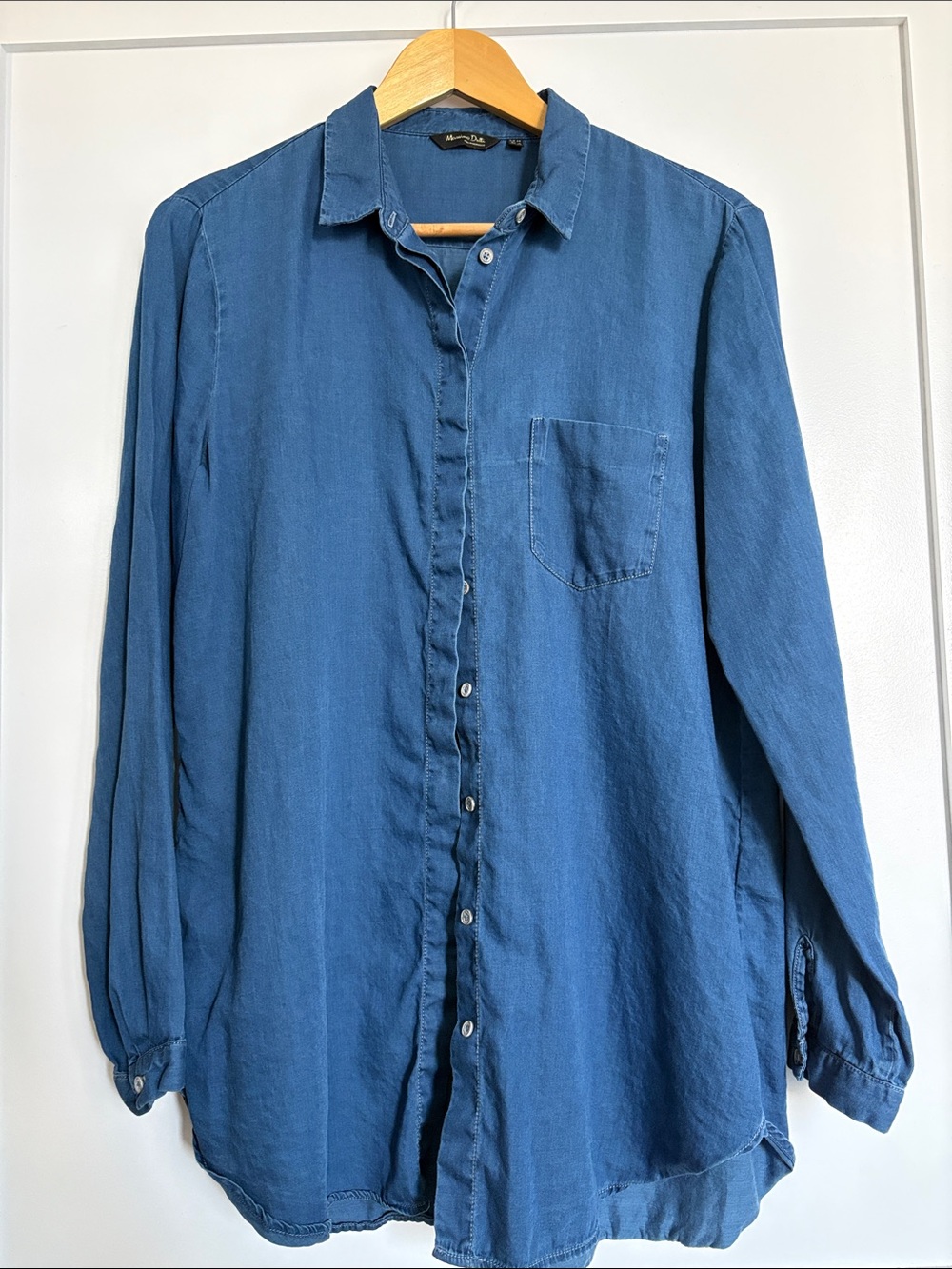 Massimo Dutti Royal Blue Button-Up Shirt